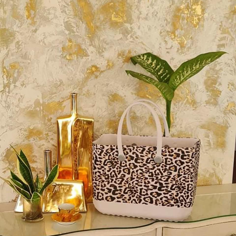 White Leopard print Bag
